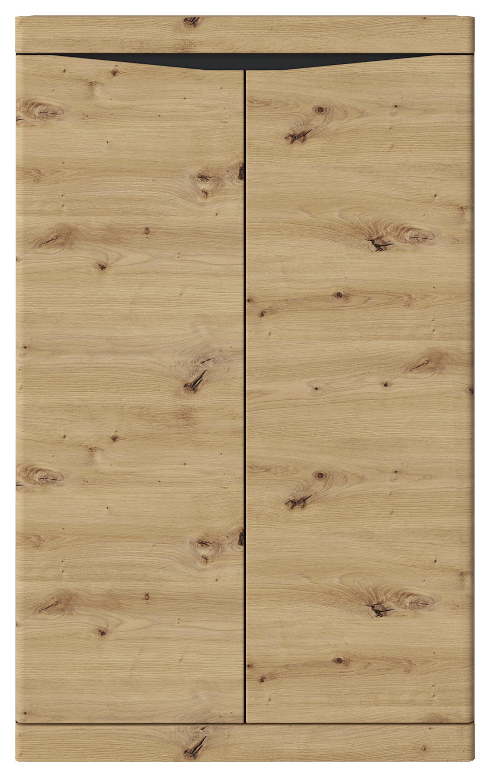 Kommode Turino B: 75,8 Cm - Anthrazit/Eiche Artisan, Trend, Holzwerkstoff (75,8/122,8/39,9cm)