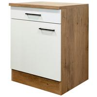 Kuchyňská spodní skříňka AVILA - barvy dubu/černá, Konvenční, kov/kompozitní dřevo (60/85/57cm) - FlexWell