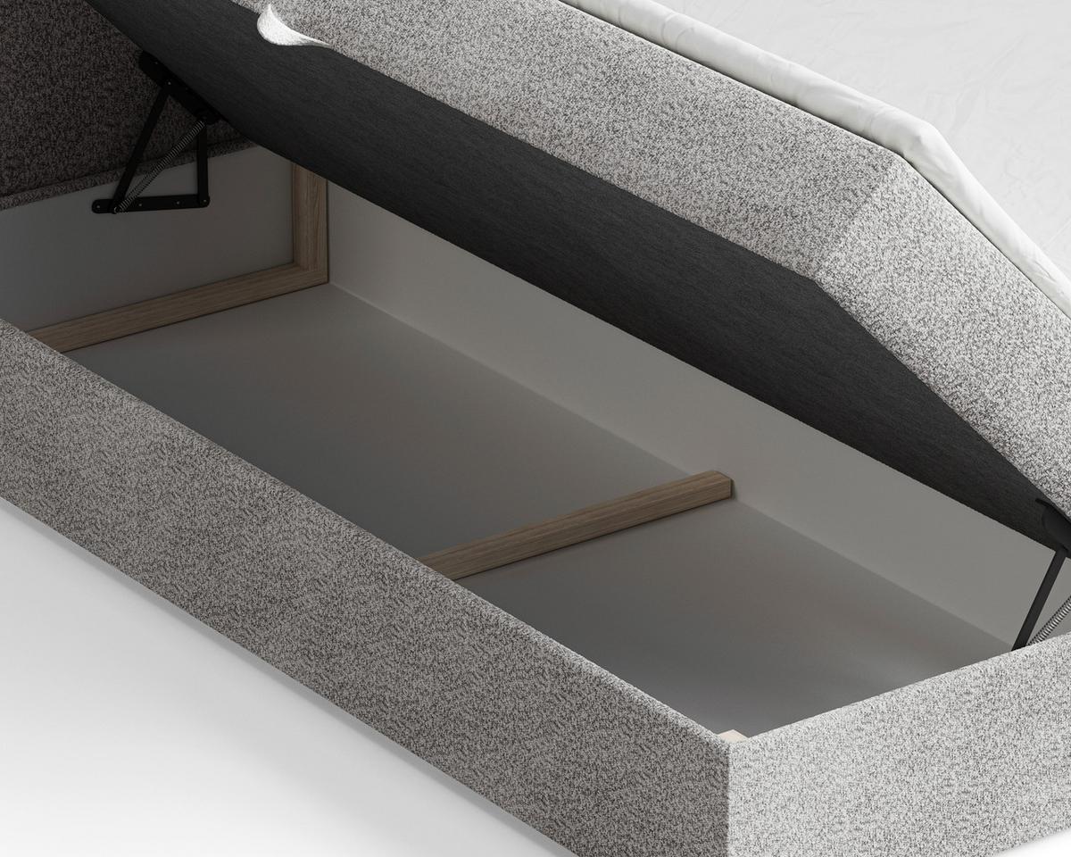 BOXBETT London Grau 160x200cm - Schwarz/Grau, MODERN, Holz/Kunststoff (160/200cm) - MID.YOU