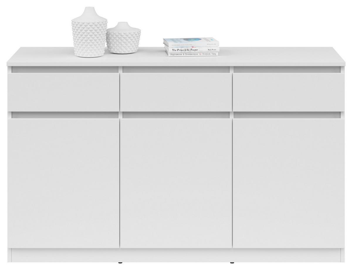 KOMODA SATURN - bílá, Konvenční, kompozitní dřevo (135/81/42cm)