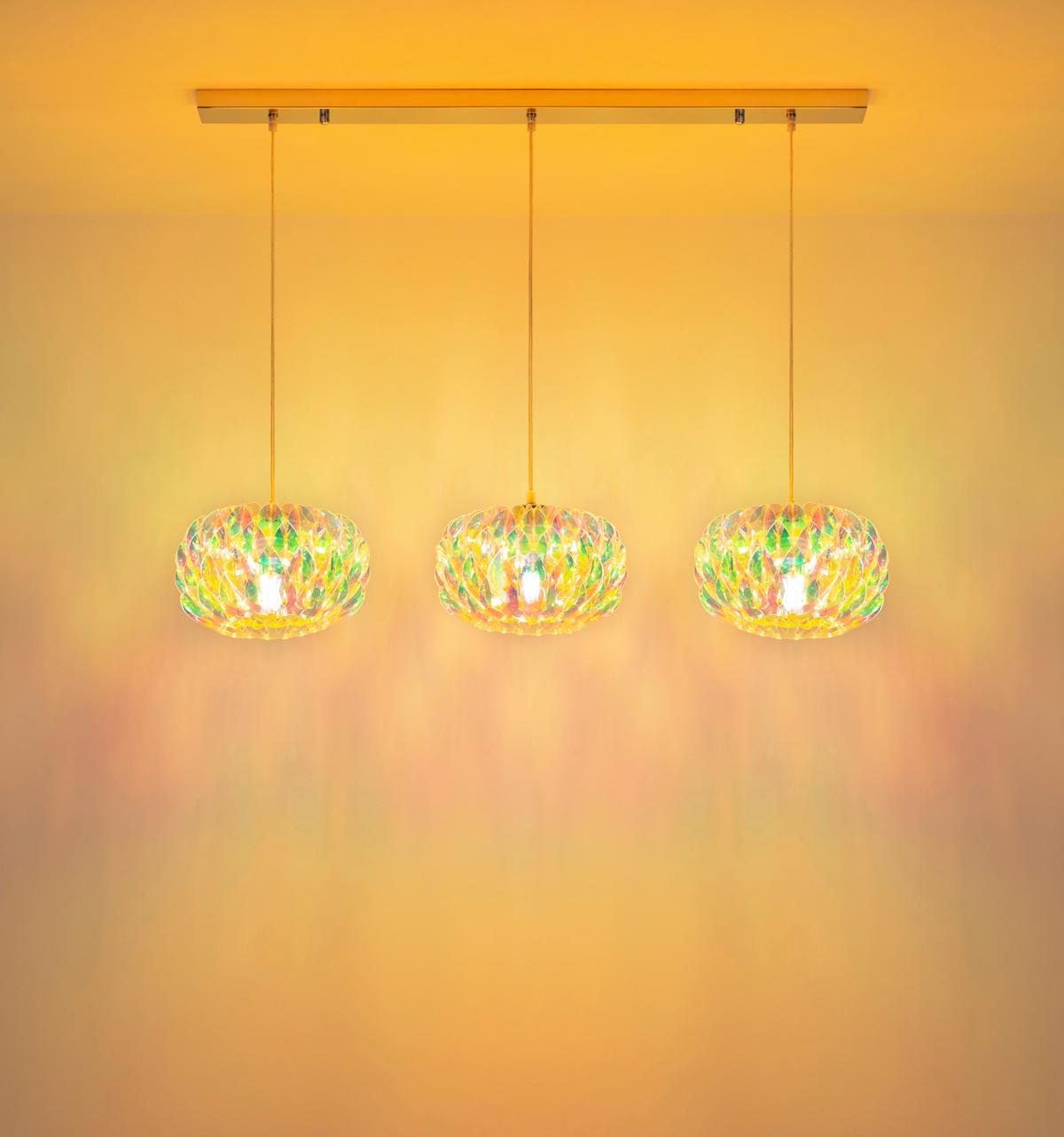 HÄNGELEUCHTE verchromt - Klar/Chromfarben, Design, Kunststoff/Metall (95/25/120cm) - Globo