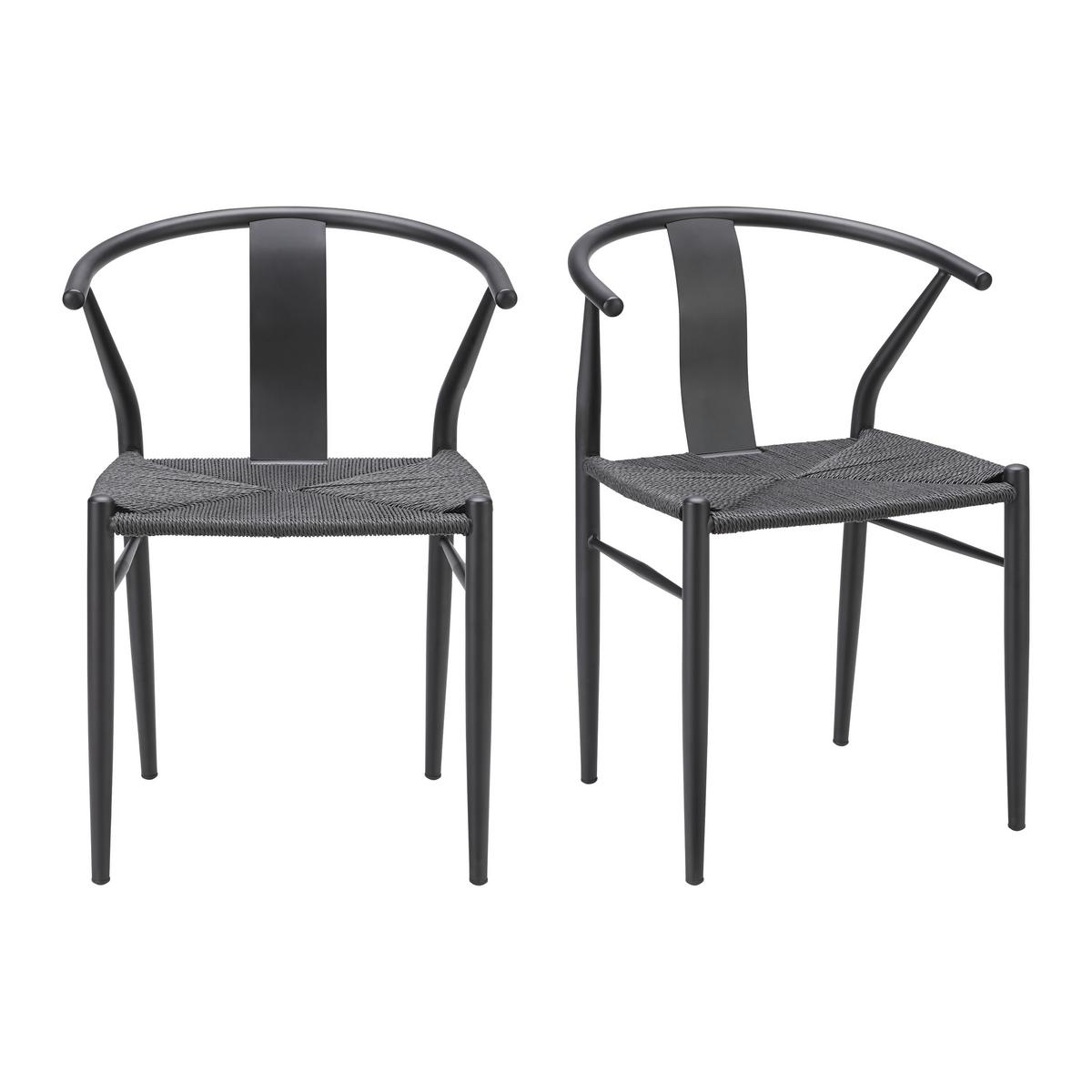 Kovová jedálenská stolička MONIKA čierna - čierna, Modern, kov (55/77,5/51cm) - Bessagi Home