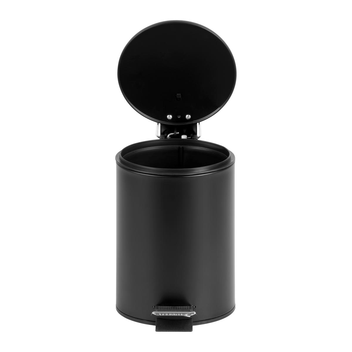 Koš na kosmetické potřeby čierna 3L - černá, Moderní, kov/plast (17/25cm) - Mömax