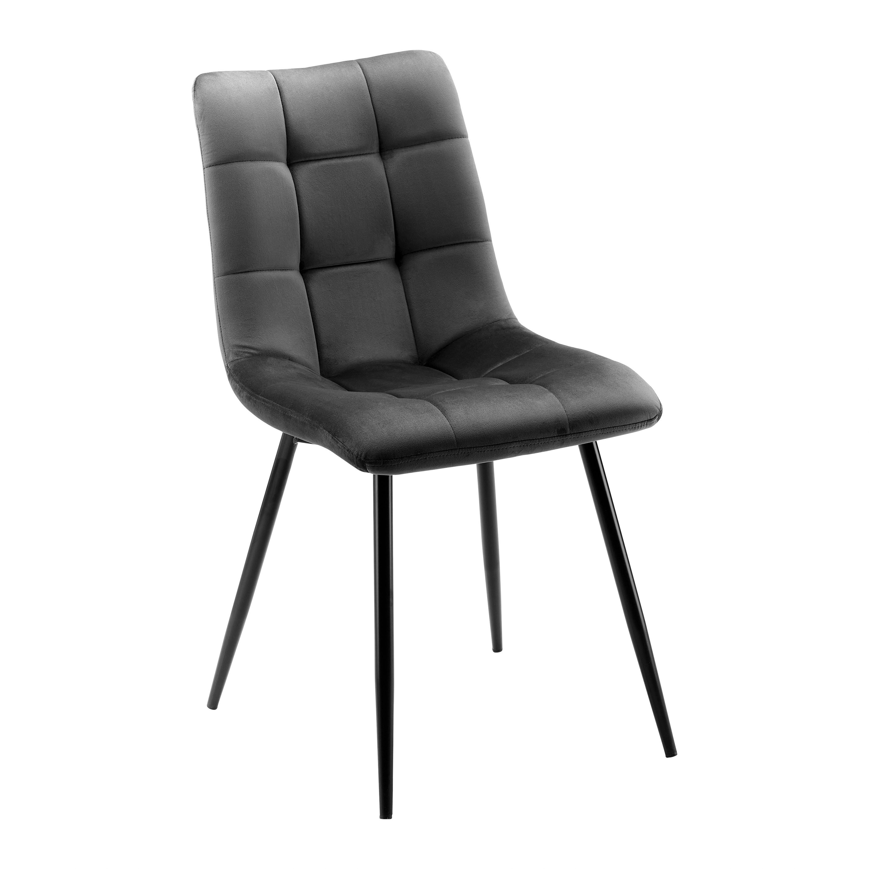 Elegantní židle SURI šedá - šedá/černá, Moderní, kov/dřevo (46/87/59cm) - Bessagi Home