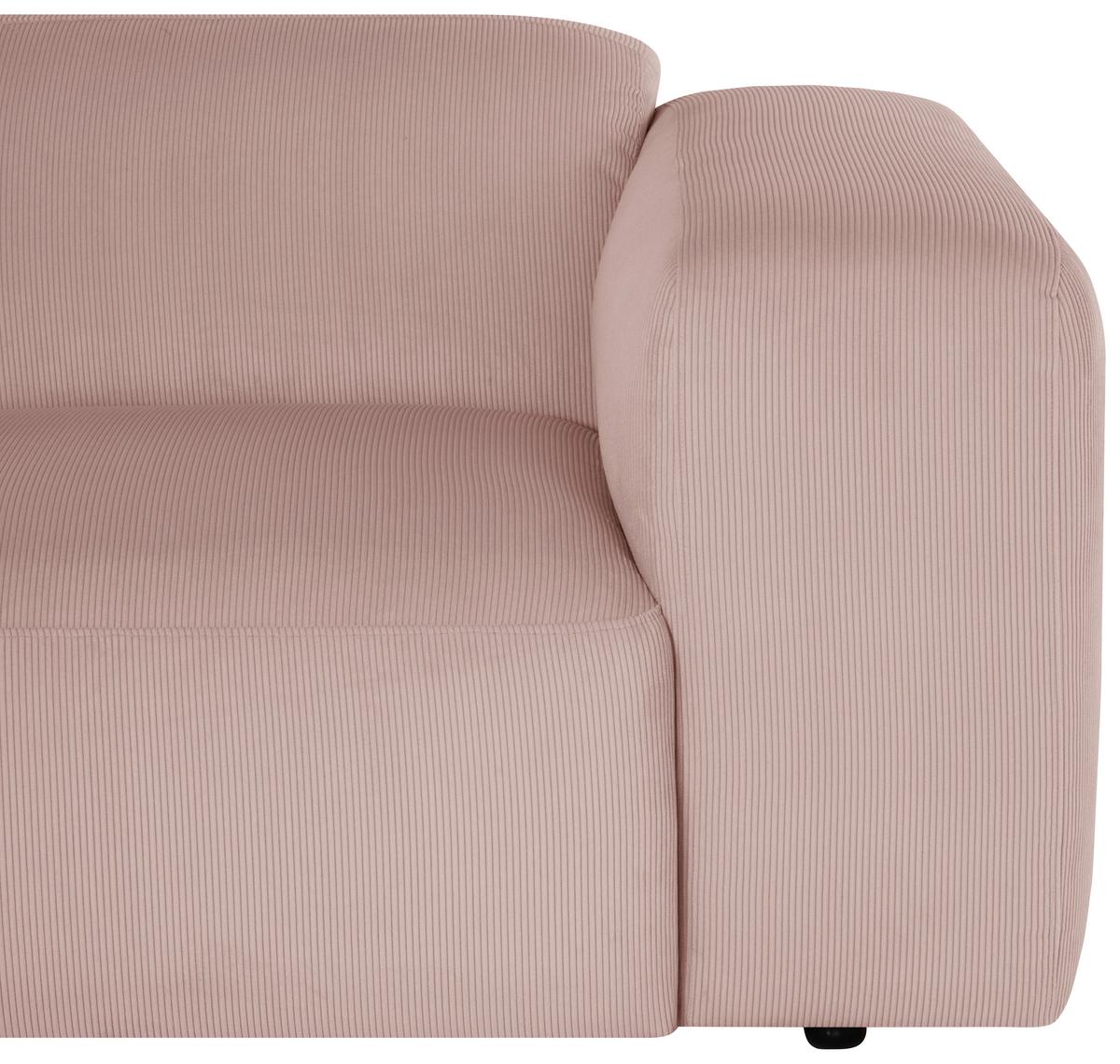 Ecksofa Hannah Rosa 170x252 cm - Schwarz/Rosa, Design, Textil (170/252cm) - MID.YOU