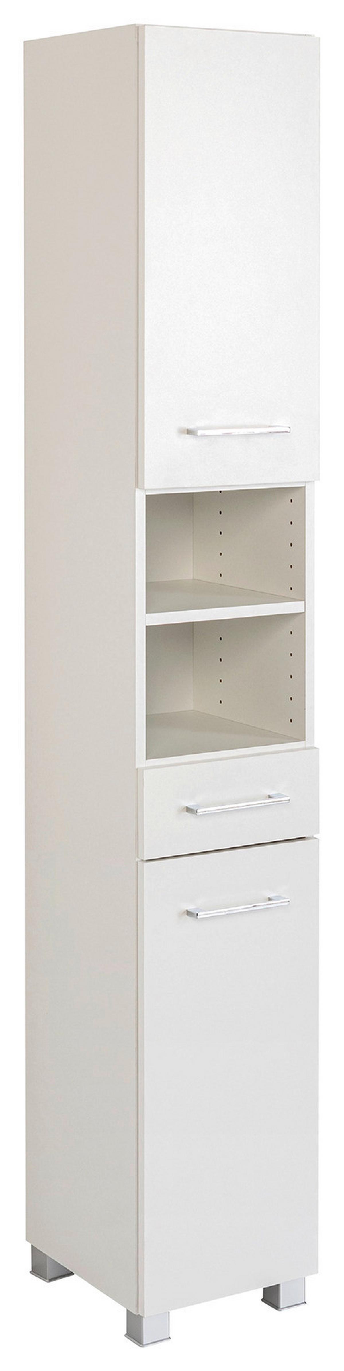 Badezimmer Hochschrank Paris 30/X80 cm Weiß - Silberfarben/Weiß, MODERN, Holzwerkstoff (30/180/35cm) - Held