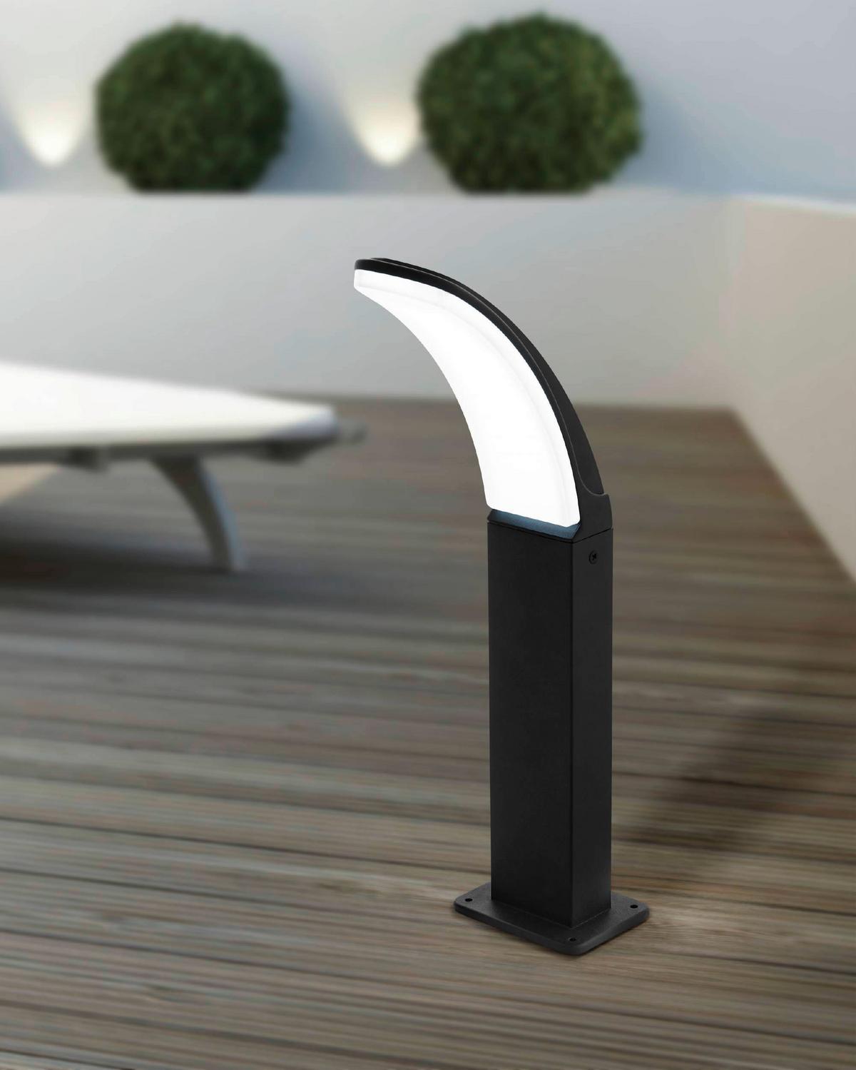 Sockelleuchte Fiumicino 11,5 Watt Aluminium/kunststoff - Schwarz/Weiß, Design, Kunststoff/Metall (11/8/45cm) - Eglo