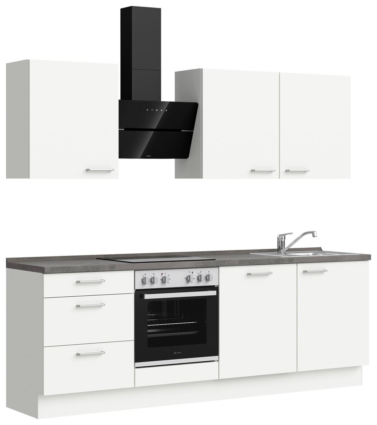 KÜCHENLEERBLOCK TOUCH HIGH - LINE, H9 LINKS - Weiß/Grau, MODERN, Holzwerkstoff (240cm) - Nobilia