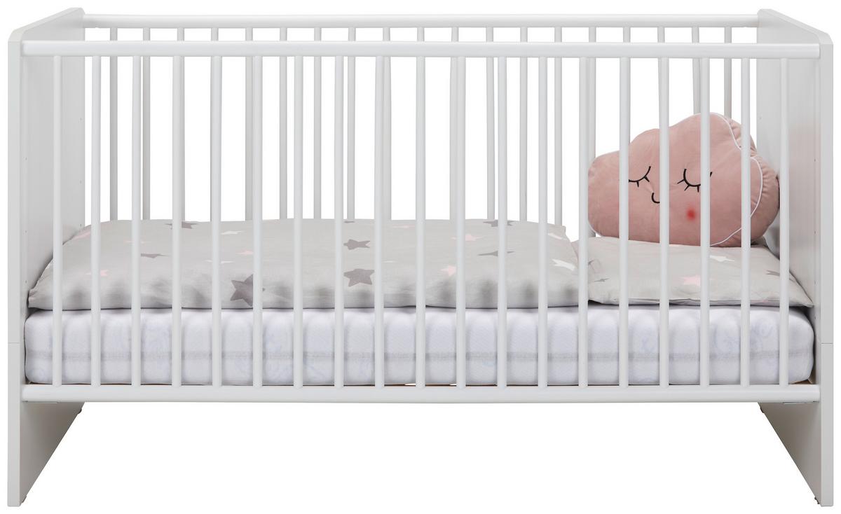 POSTÝLKA S PŘÍČKAMI WHITE - bílá, kompozitní dřevo (70/140cm)