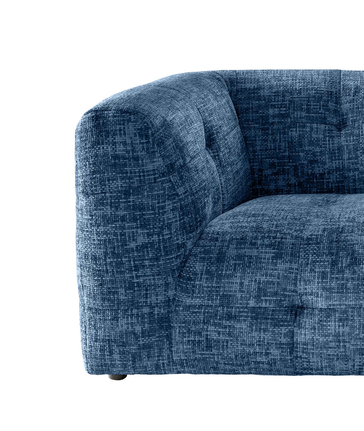 2-sitzer-sofa Velice, Blau B: 184 Cm - Blau/Schwarz, Design, Textil (184/72/95cm) - Livetastic