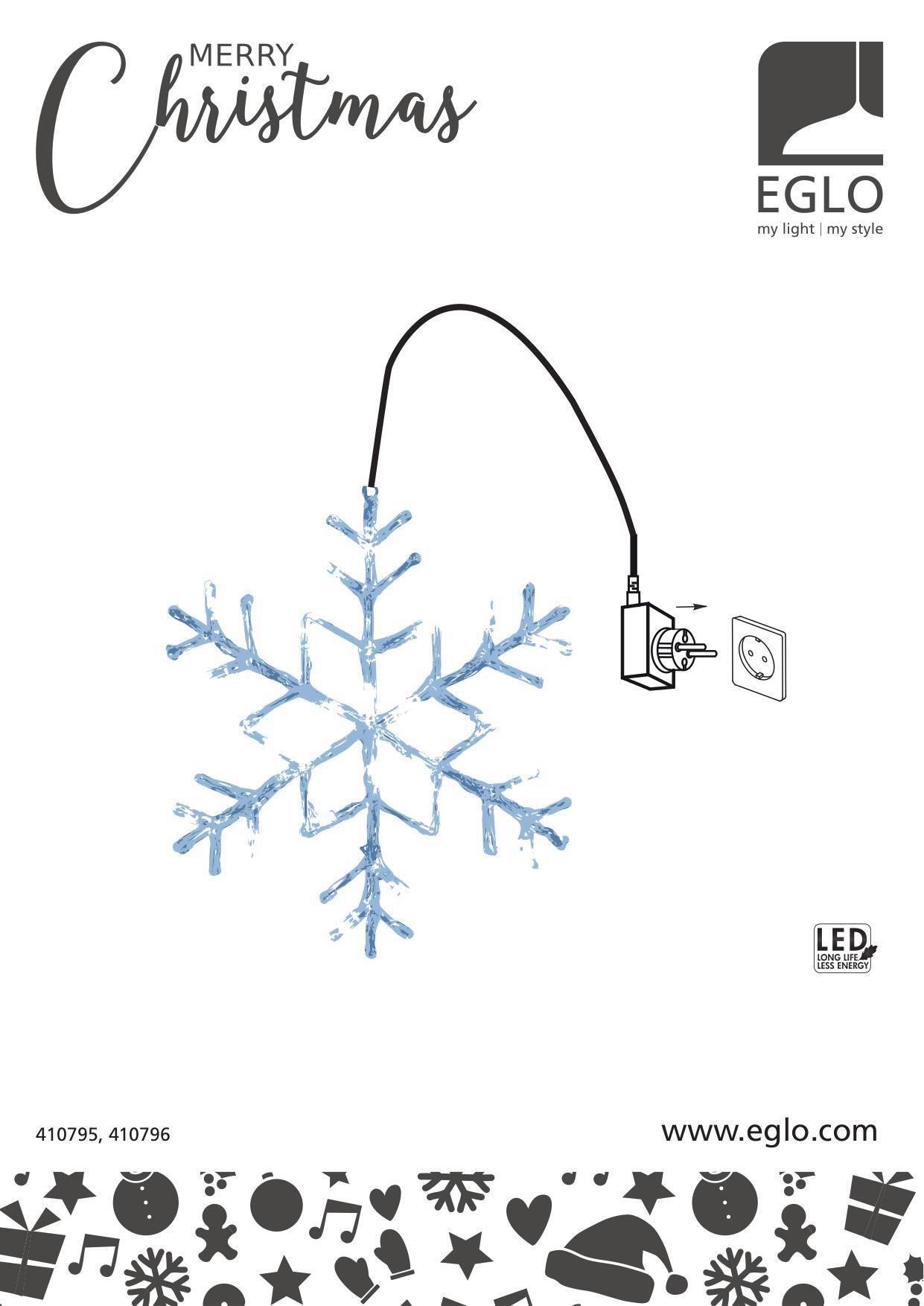 LED-Dekoleuchte 410795 Schneeflocke - Weiß, Basics, Kunststoff/Metall (40/1,5/40cm) - Eglo
