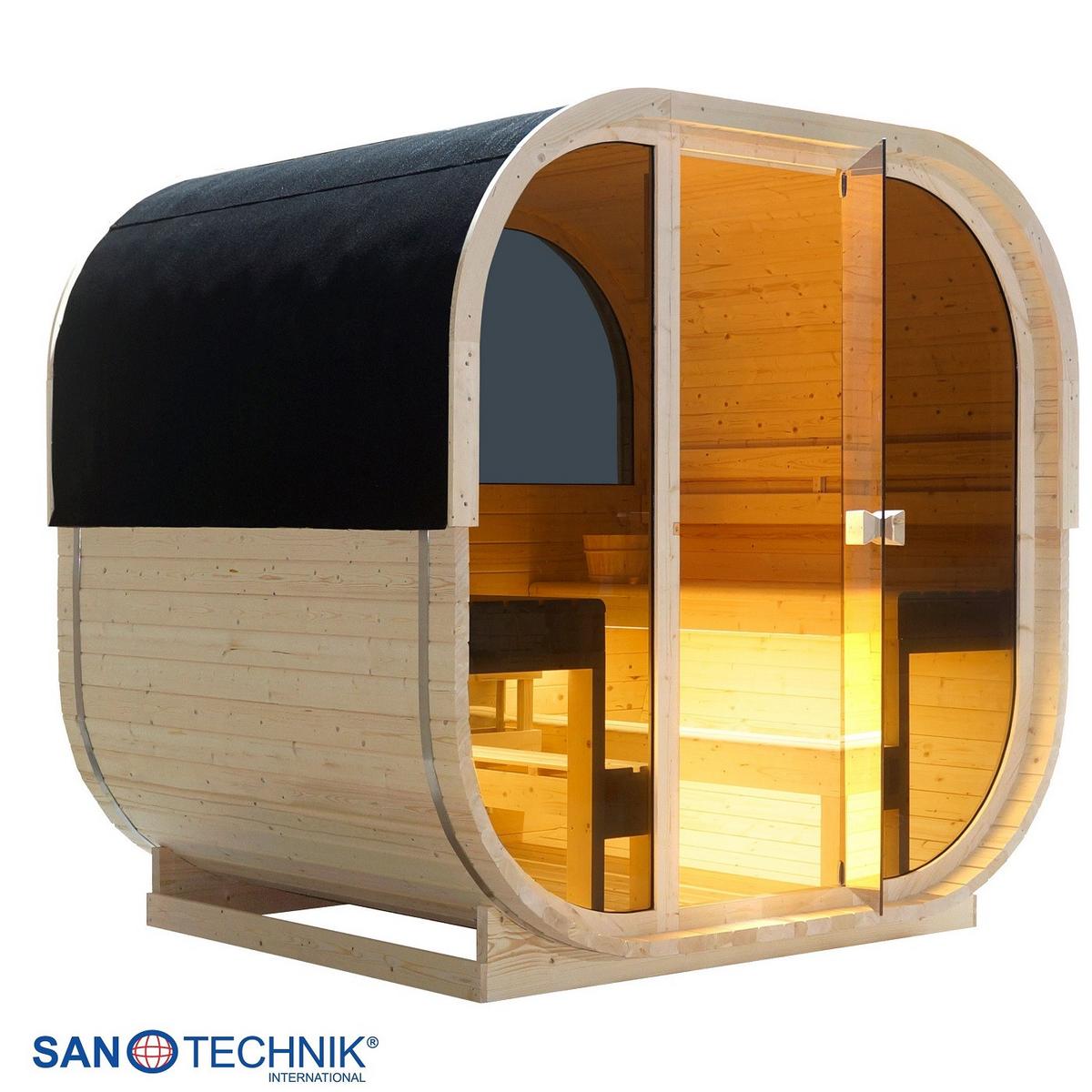 SAUNA Hanko Fichtefarben B: 180 cm - Fichtefarben, KONVENTIONELL, Holz (210/180/210cm) - Sanotechnik