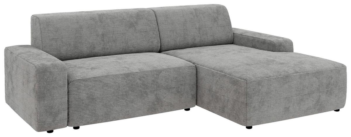 Ecksofa Wien, Grau S: 246x162 cm - Schwarz/Grau, MODERN, Textil (246/162cm) - Trendmanufaktur