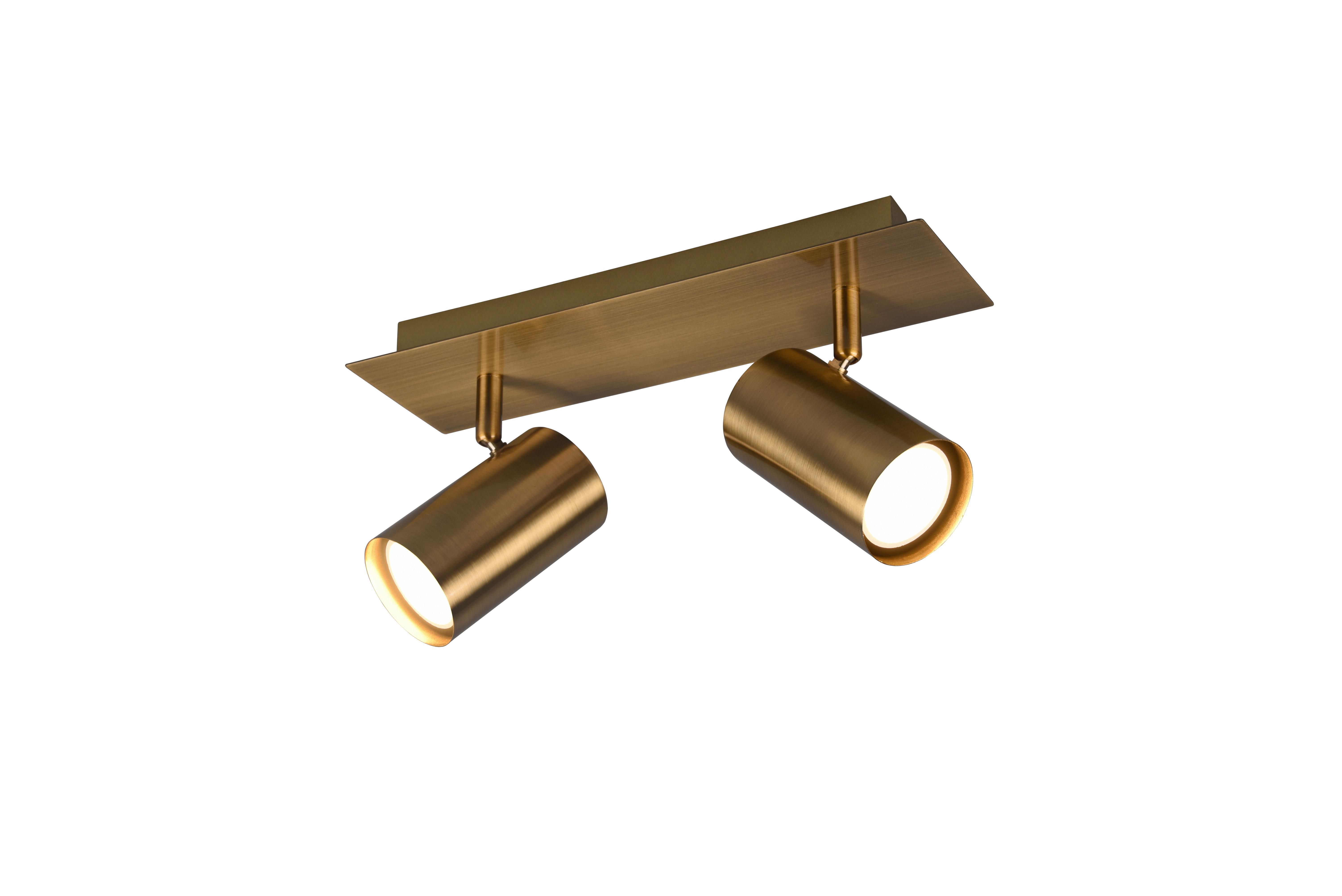 Strahler Spot Marley 2-Flammig verstellbar L: 30 cm - Messingfarben, Design, Metall (30,00/15,00/9,00cm) - Trio Leuchten