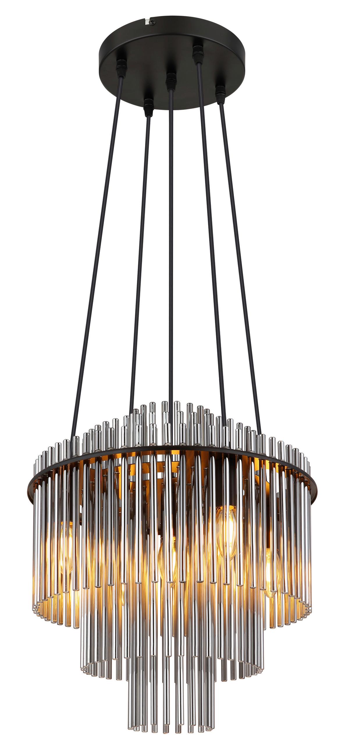 Hängeleuchte 15698h2 Gorley - Schwarz/Grau, Basics, Glas/Kunststoff (40/120cm) - Globo