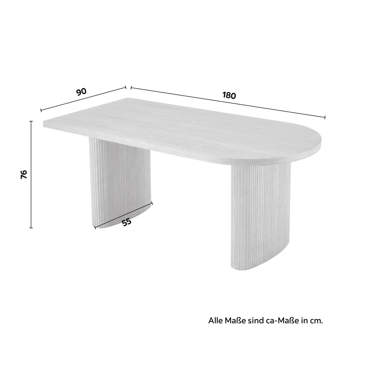 Jedálenský stôl LIAN 180 - farba jaseňa, Modern, drevo/kompozitné drevo (180/90/76cm) - Bessagi Home