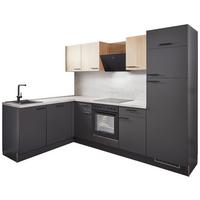 Eckküche Pn80/100 - Beige/Graphitfarben, Trend, Holzwerkstoff (175/275cm) - Pino