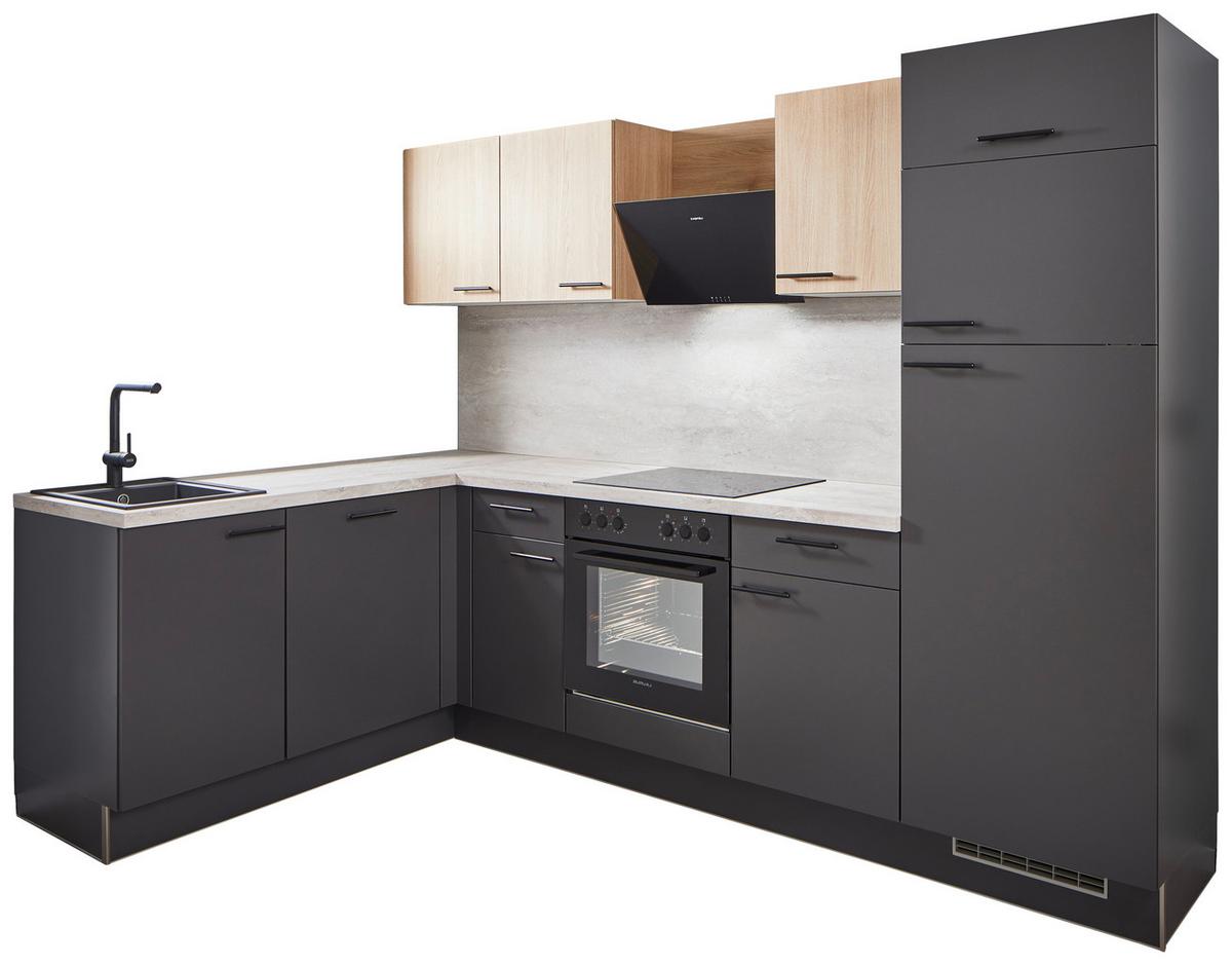 Eckküche Pn80/100 - Beige/Graphitfarben, Trend, Holzwerkstoff (175/275cm) - Pino