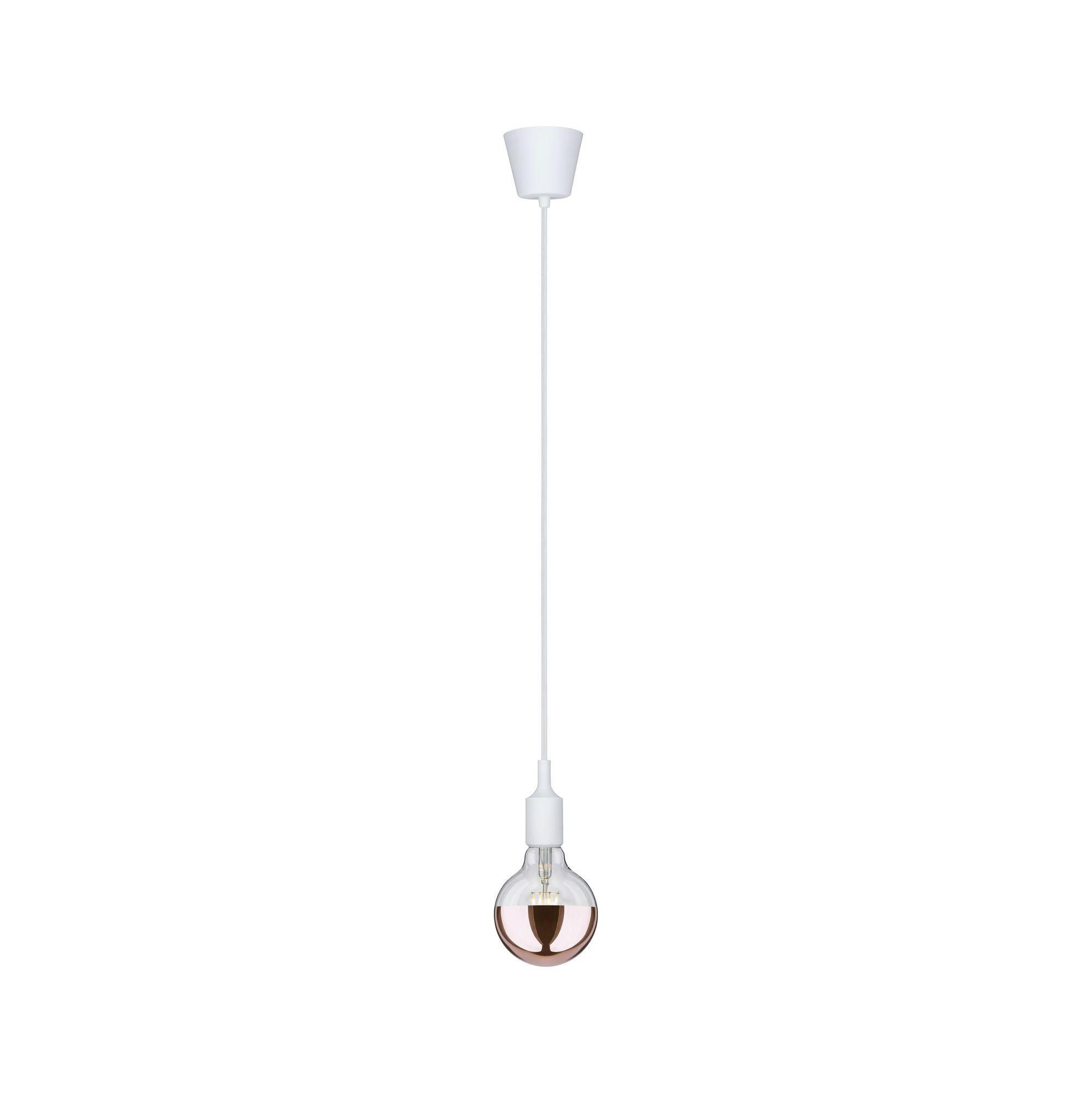 Hängeleuchte H: 200 cm 1-Flammig, Silikon Weiß - Weiß, Basics, Kunststoff (9,2/200,0cm) - Paulmann