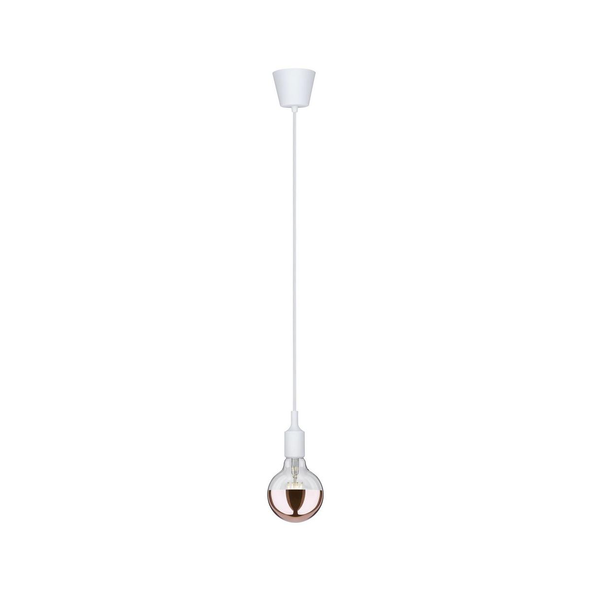 Hängeleuchte H: 200 cm 1-Flammig, Silikon Weiß - Weiß, Basics, Kunststoff (9,2/200,0cm) - Paulmann