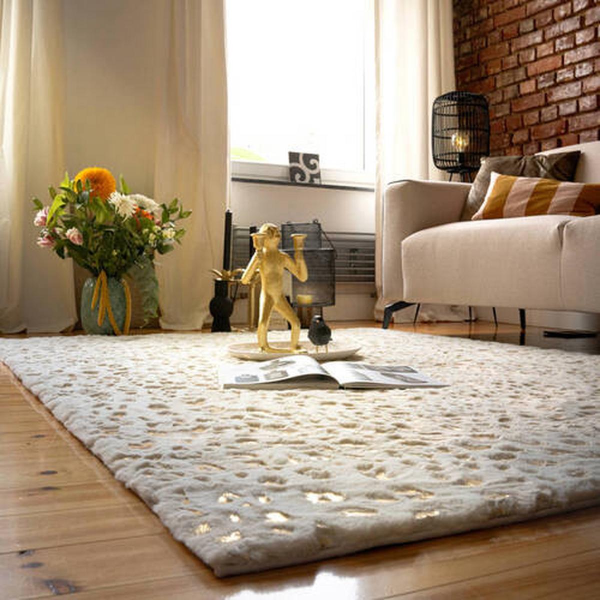 Fellteppich My Safari 165 - Creme, Design, Textil (40/60cm) - Obsession