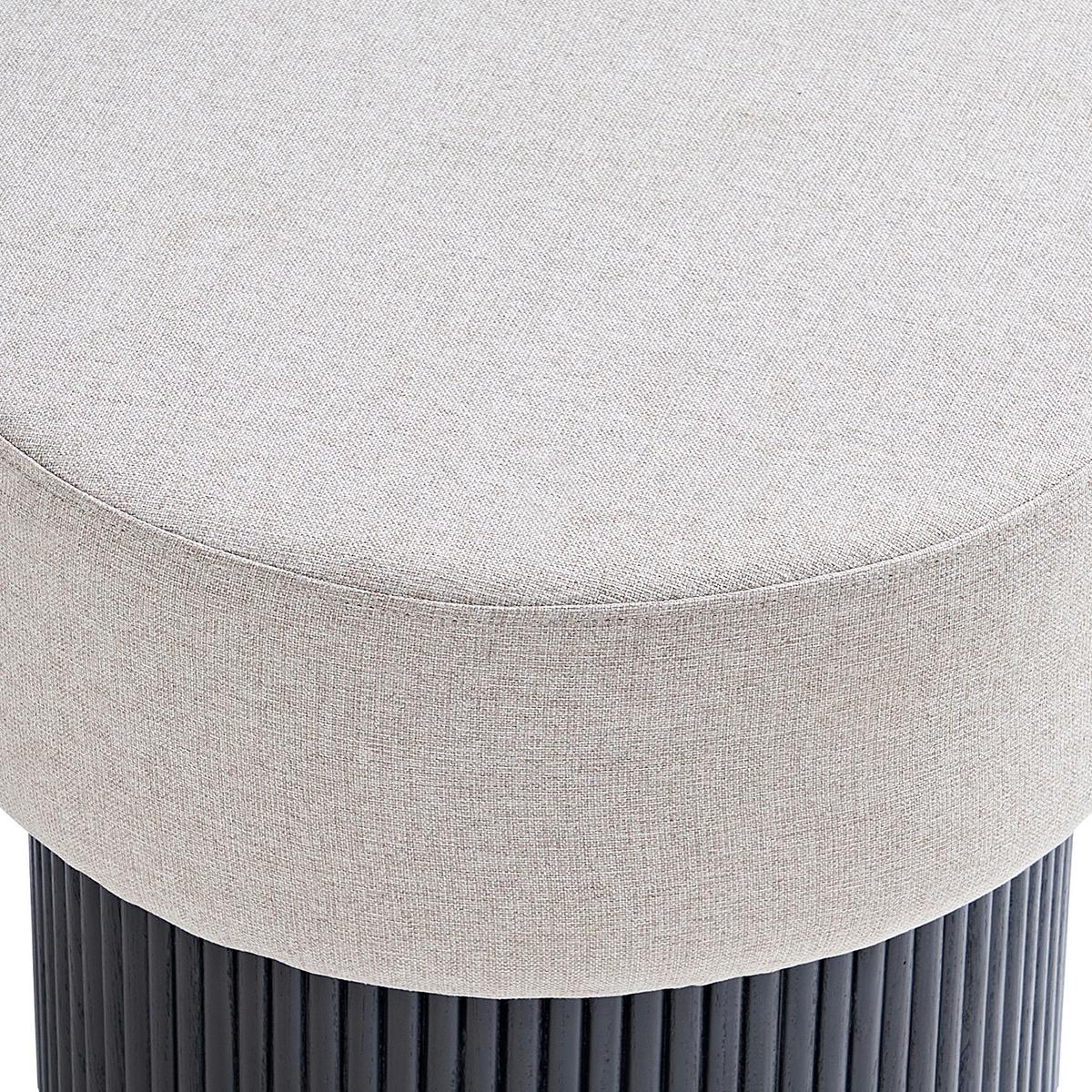 Hocker Grau, Schwarz B: 50cm - Schwarz/Grau, MODERN, Holzwerkstoff/Textil (50/43/50cm) - Livetastic