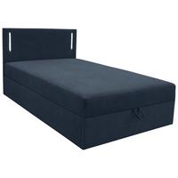 Boxbett Carlos 120 Dunkelblau B: 121 cm - Schwarz/Dunkelblau, Basics, Holzwerkstoff/Textil (121/110/210cm) - Livetastic