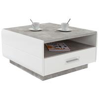 Couchtisch Mit Stauraum Avensis, Betonoptik/weiß - Weiß/Grau, MODERN, Holzwerkstoff (75/40/75cm) - Luca Bessoni