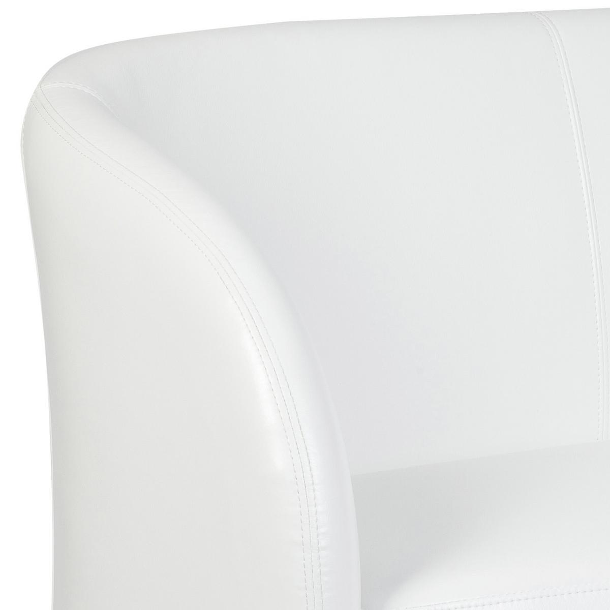 2-sitzer-sofa St. Lucia Weiß - Chromfarben/Weiß, MODERN, Textil (118/85/58cm) - MID.YOU