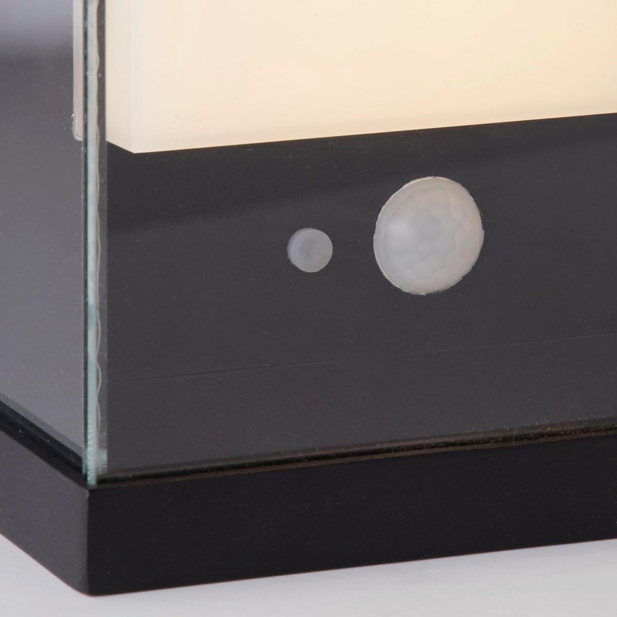 Solarleuchte 67419bk Solar Wandleuchte - Schwarz/Weiß, Design, Glas/Metall (12,6/25,3/25.3cm)