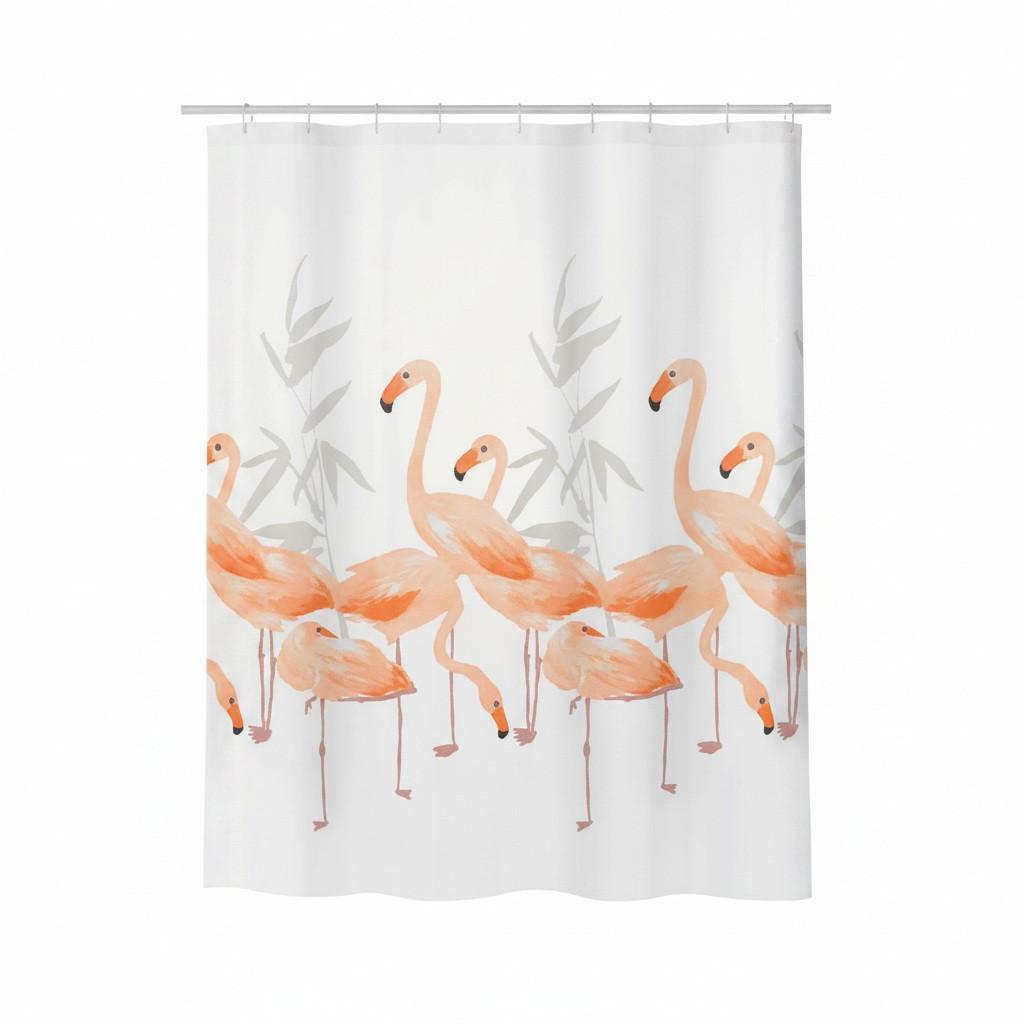 Duschvorhang in Rosa 100% Polyester - Rosa, Basics, Textil (180/180cm) - Spirella