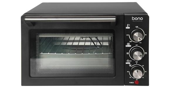 Minibackofen Emilia Schwarz 1200W mit Grillrost - Schwarz, Basics, Metall (35/25/40cm) - Bono