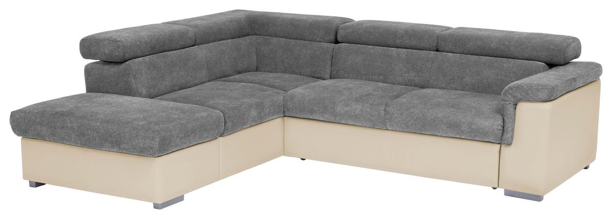 Sedacia súprava MILLA antracitová/hnedá ľavý roh - hnedá/antracitová, Basics, drevo/textil (217/252cm)