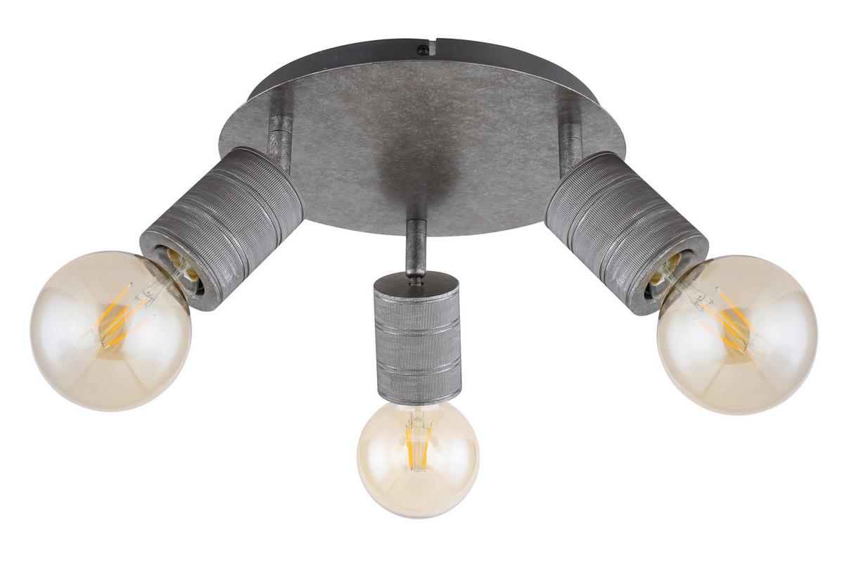 Strahler 3-flammig Ø 28 Cm - Silberfarben, Basics, Metall (28/16cm) - Globo