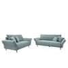 Sitzgarnitur 2-Tlg. Vanilla Cord Hellblau - Schwarz/Hellblau, Design, Textil - Livetastic