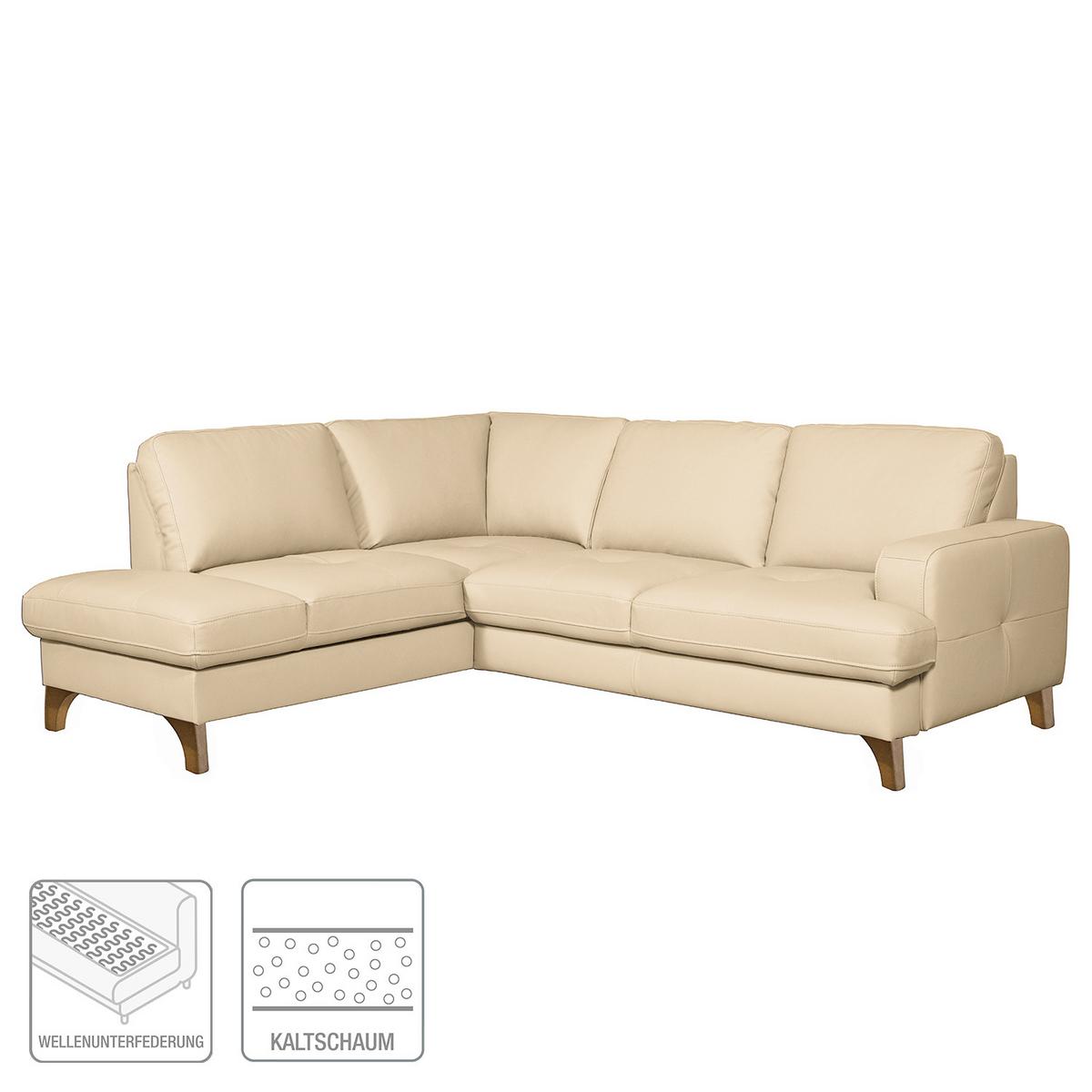 Ecksofa Fargo Beige B: 190x234 Cm - Beige/Buchefarben, Design, Leder/Textil (190/234cm) - Livetastic