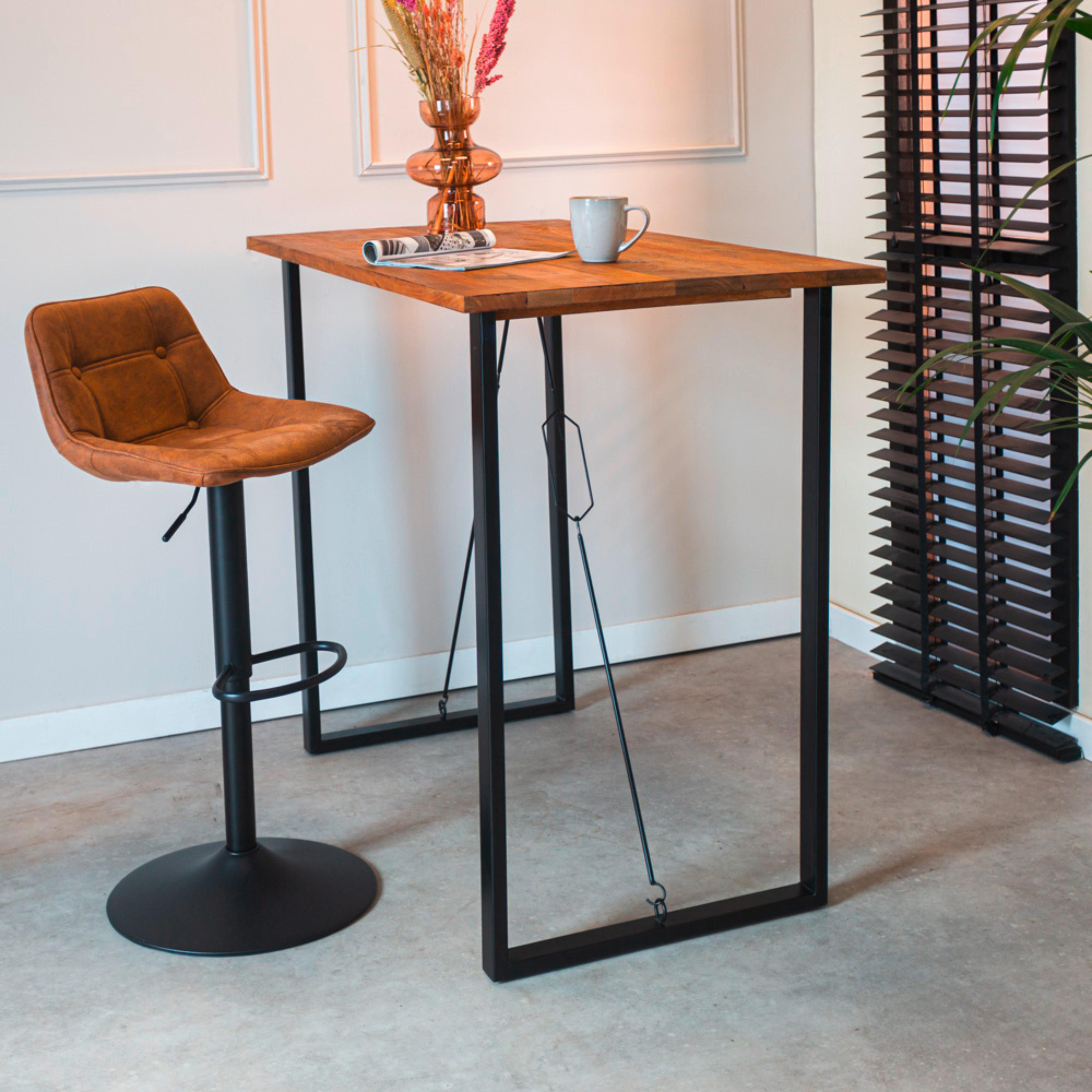 Bartisch  Industrial Bar Table Braun B: 70 cm - Schwarz/Braun, MODERN, Holz/Metall (130/70/110cm) - MID.YOU