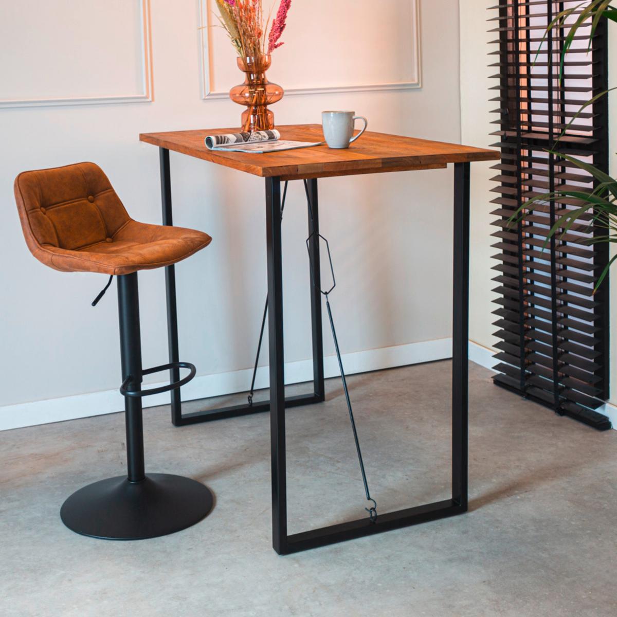 Bartisch  Industrial Bar Table Braun B: 70 Cm - Schwarz/Braun, MODERN, Holz/Metall (130/70/110cm) - MID.YOU