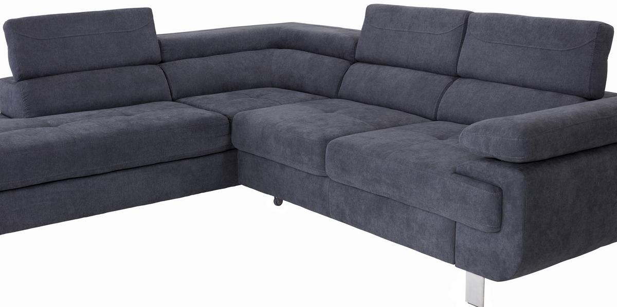 Ecksofa Mit Schlaffunktion & Bettkasten Savona Blaugrau - Blaugrau, MODERN, Textil (230/270cm) - Ondega