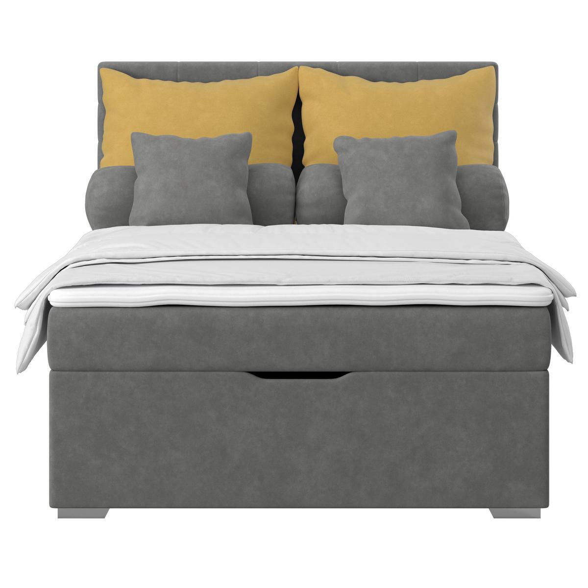 Kárpitozott Ágy Adria 140/200cm - grafitszürke, Konventionell, textil/fa (140/200cm)