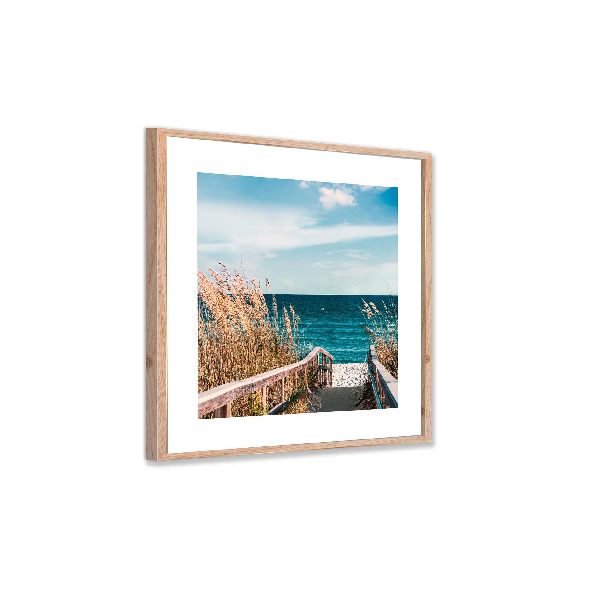 OBRAZ VOUS II - bílá/modrá, kompozitní dřevo/papír (30/30cm) - Modern Living