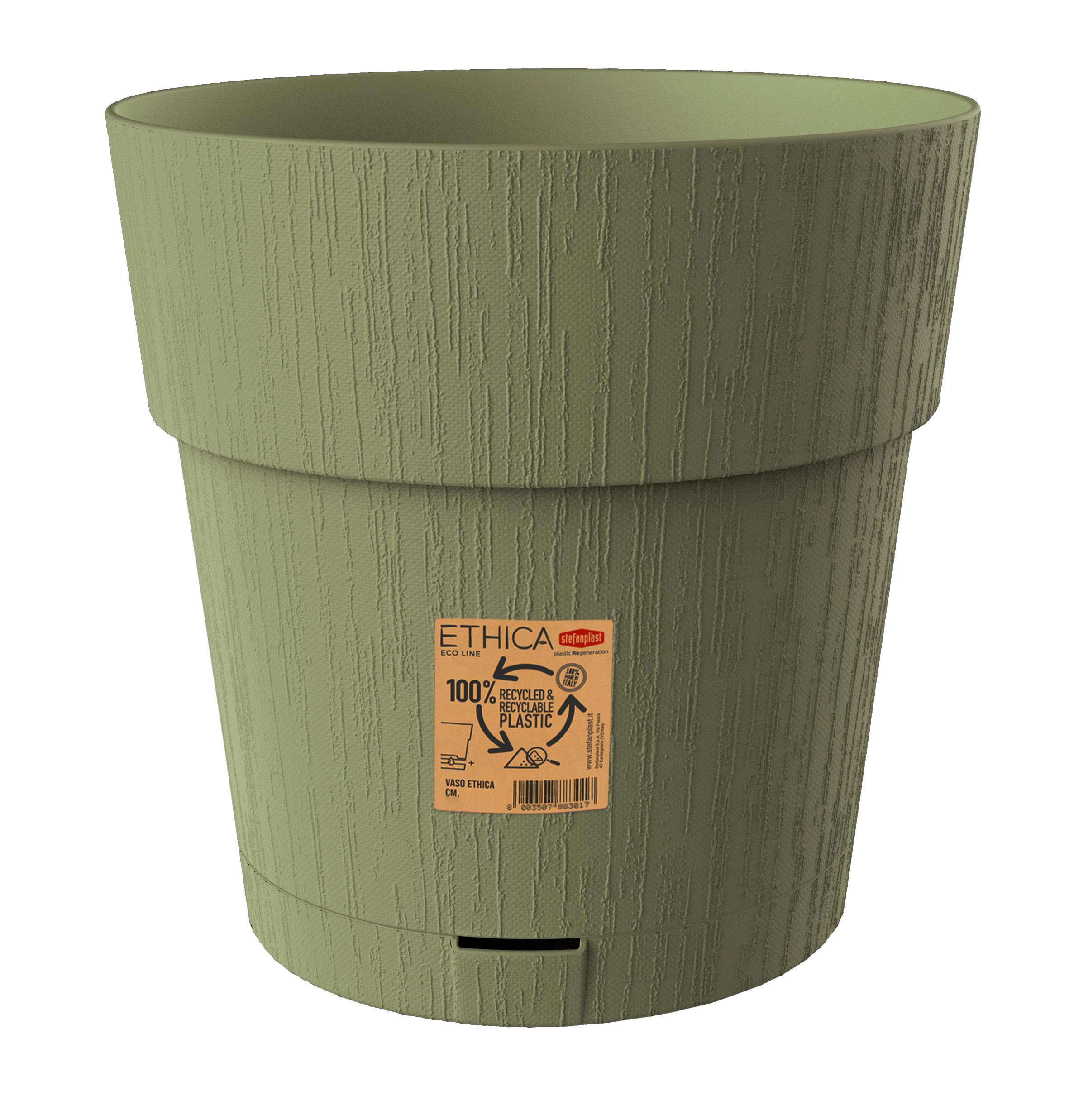 Műanyag Kaspó Ethica - erdőzöld, Basics, műanyag (30cm)