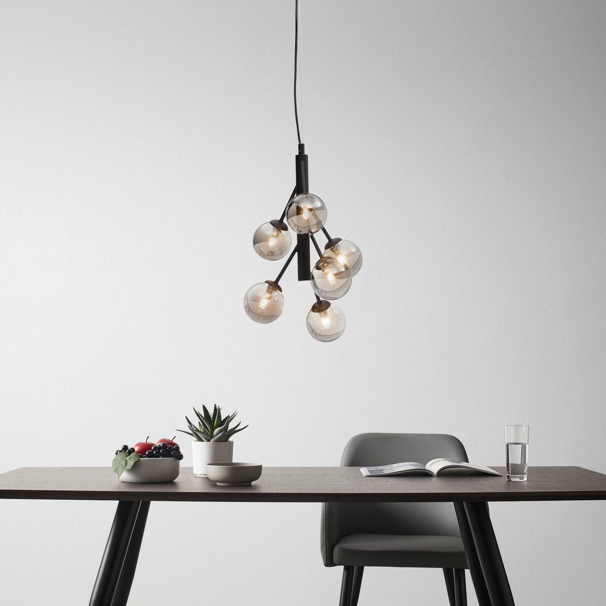 Závěsné svítidlo Spike max. 6 Watt - šedá, Moderní, kov/sklo (31,5/31,5/140cm) - Bessagi Home