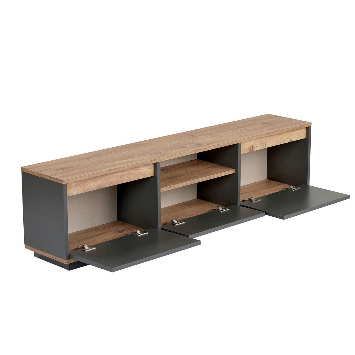 TV-ELEMENT Anthrazit/Pinienfarben B:160cm - Anthrazit/Pinienfarben, MODERN, Holzwerkstoff (160/42/30cm)
