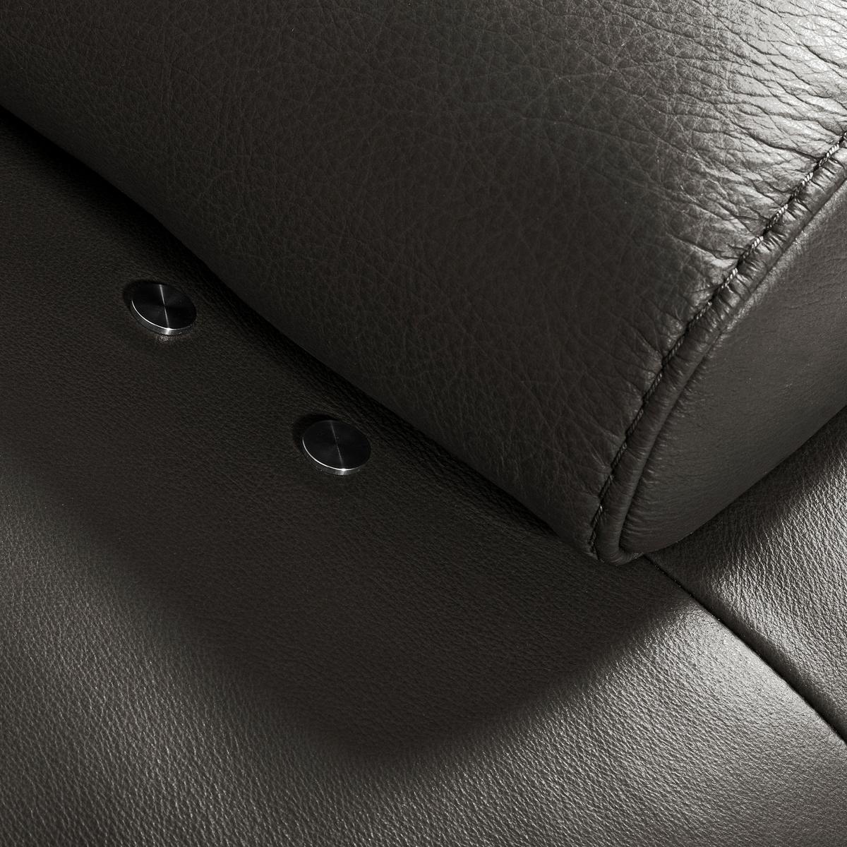 Ecksofa Como Echtleder Anthrazit 237x306 - Anthrazit/Schwarz, Design, Leder (237/306cm) - Livetastic