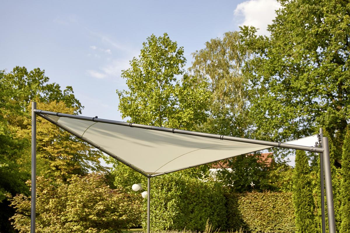 Pavillon Berlino 300x300 cm - Anthrazit/Hellgrau, KONVENTIONELL, Textil/Metall (300/209/300cm) - Siena Garden