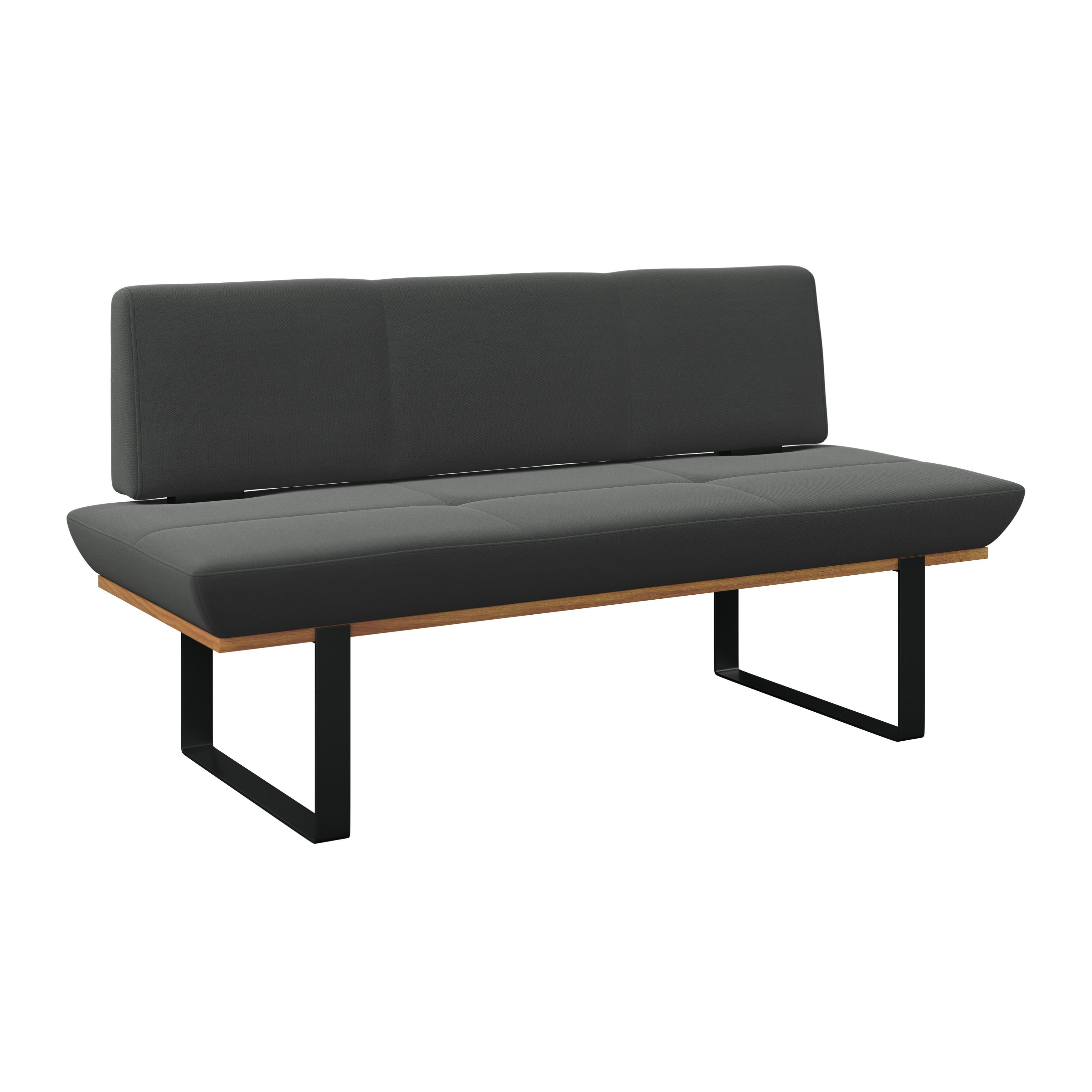 Sitzbank Tristan Webstoff anthrazit, B: 170cm - Anthrazit/Schwarz, MODERN, Holz/Textil (170/48/90cm) - James Wood
