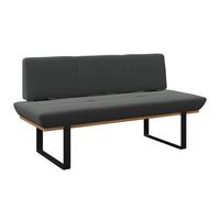 Sitzbank Tristan Webstoff anthrazit, B: 170cm - Anthrazit/Schwarz, MODERN, Holz/Textil (170/48/90cm) - James Wood