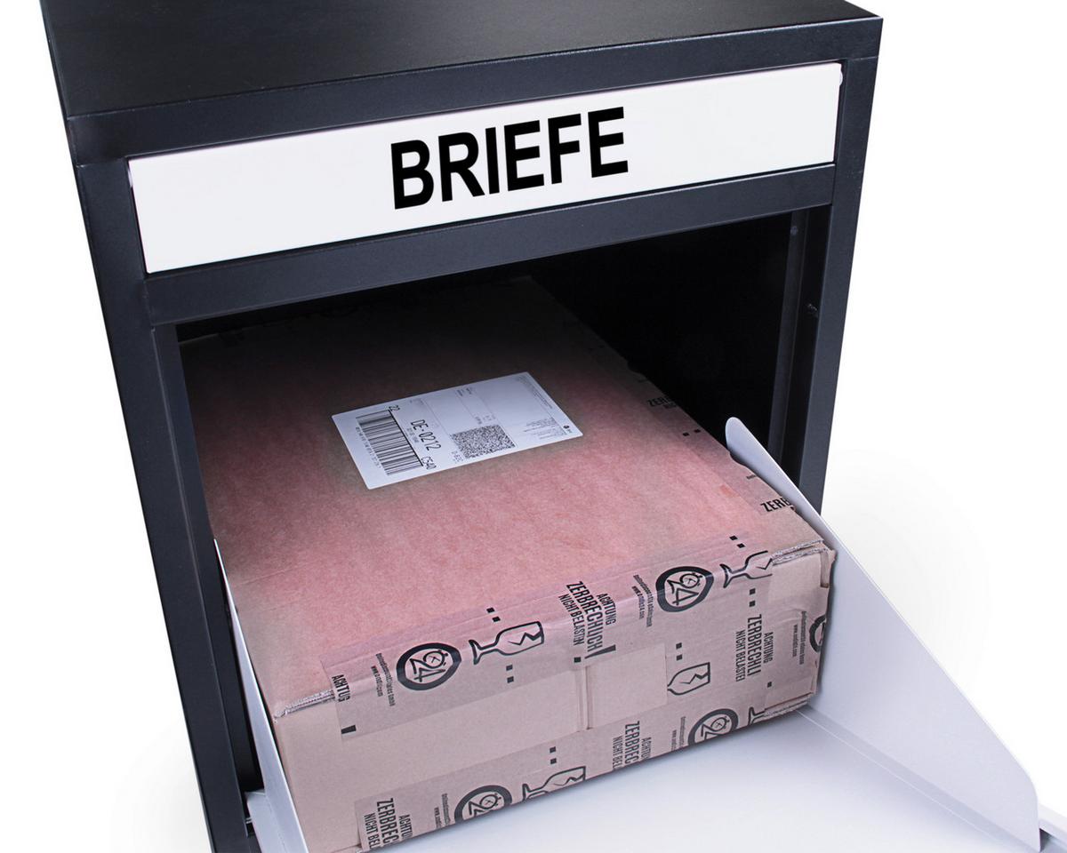 Paketbox Mit Türklappe H: 103 Cm - Schwarz/Grau, Basics, Metall (41/103/38cm)