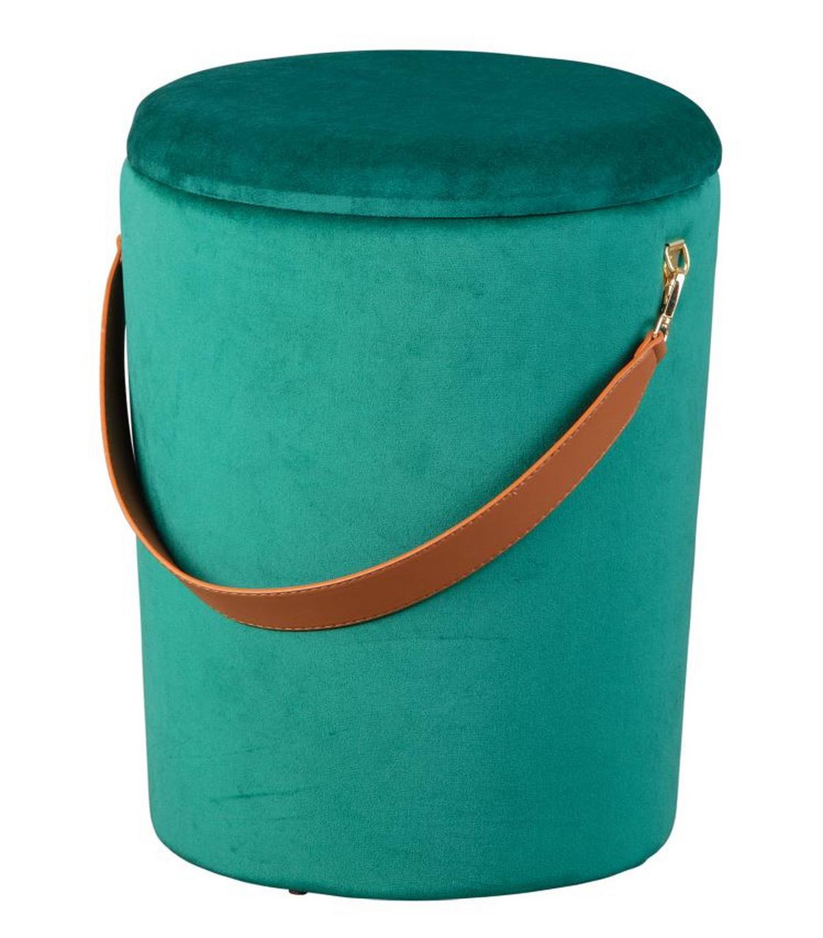 Hocker Papua - Grün, Design, Textil (35/45/35cm) - Livetastic